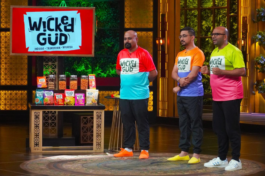 Founders of Wicked Gud pitching to the tank